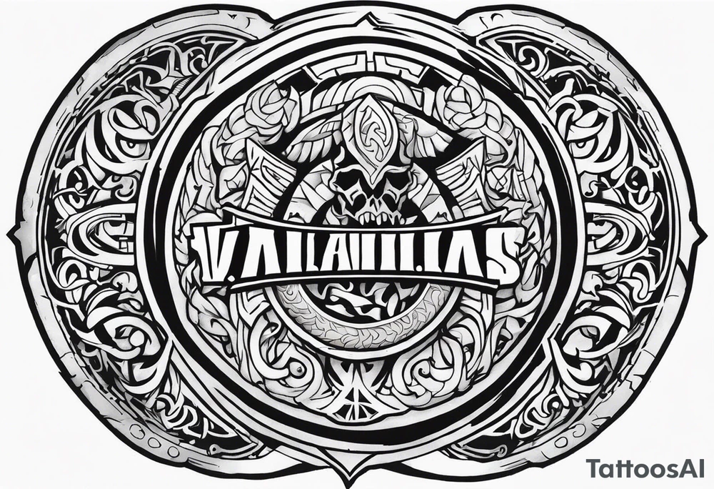 Valhalla berserker round shield tattoo idea