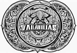 Valhalla berserker round shield tattoo idea