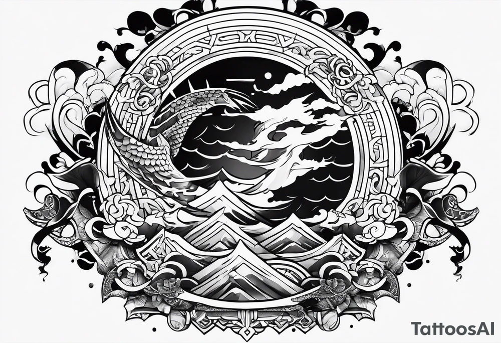 demon slayer water hashira katana tattoo idea