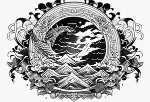 demon slayer water hashira katana tattoo idea