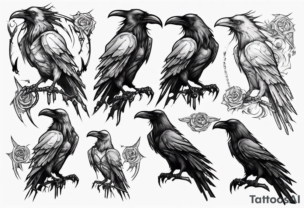 Demon Raven tattoo idea