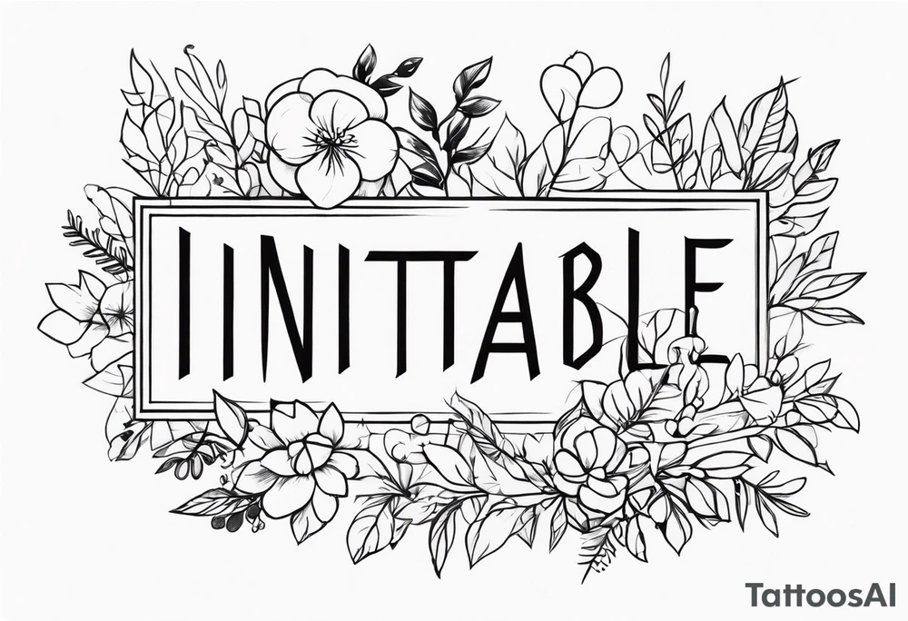 The word ‘inimitable’ in a pretty font tattoo idea