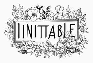 The word ‘inimitable’ in a pretty font tattoo idea