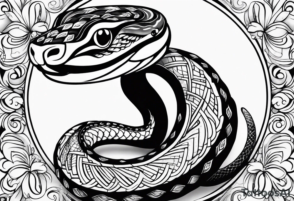 A cute snake with hearts. tattoo idea