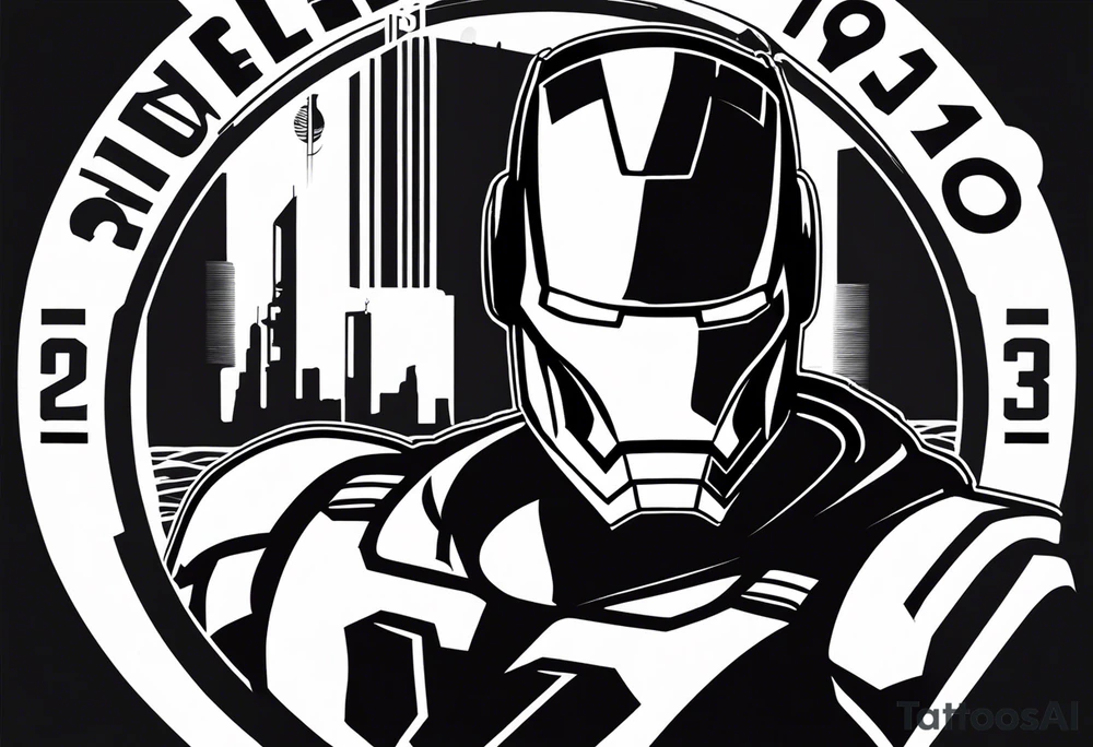 CYBERPUNK QUE CONTENGA EL LOGOTIPO IRONMAN70.3 Y LAS PALABRAS SWIM, RUN Y BIKE tattoo idea