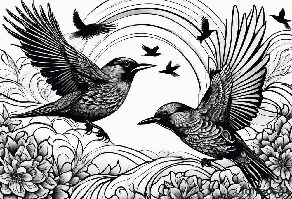 Starlings in flight tattoo idea