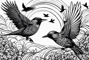Starlings in flight tattoo idea