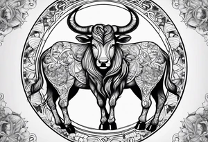 Gemini taurus zodiac symbols 
combined tattoo idea
