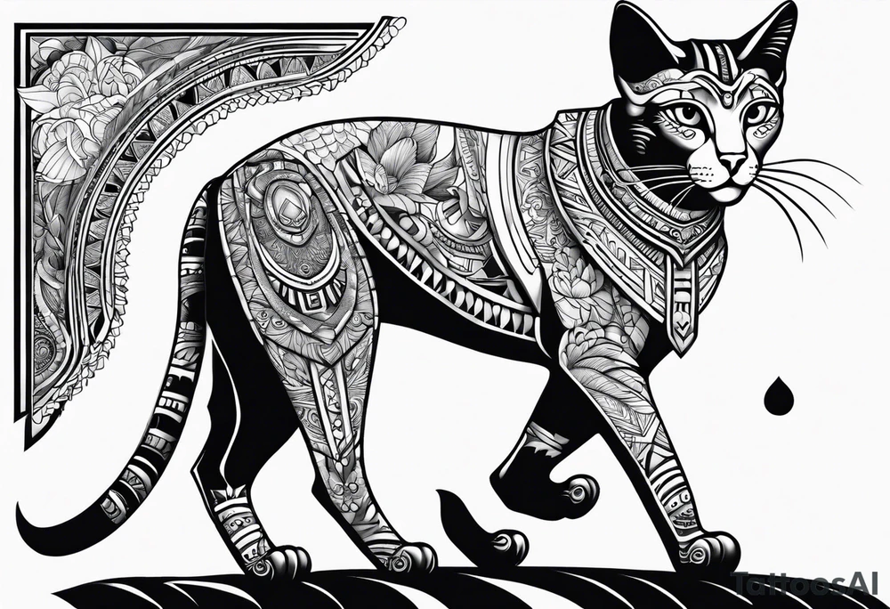 Bastet goddess walking tattoo idea