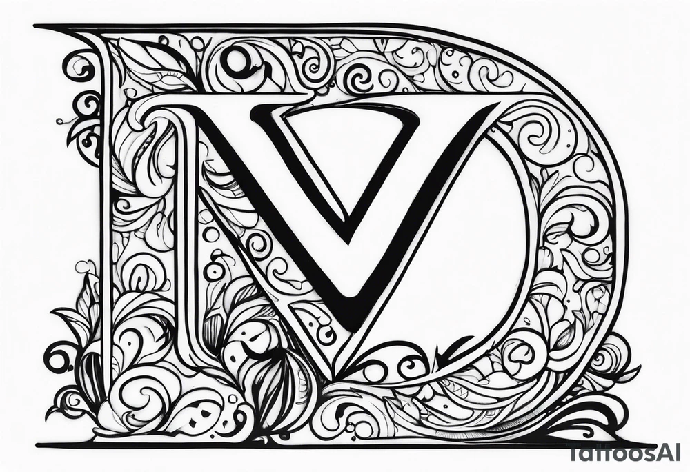 Moon and letter M tattoo idea