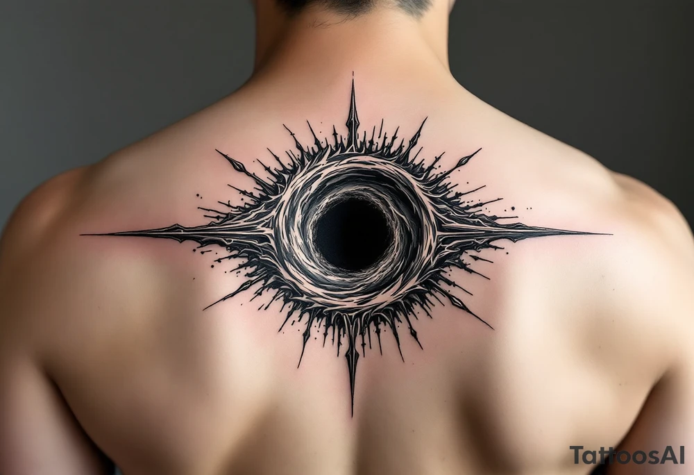 2 different worlds on both sides of a black hole tattoo idea