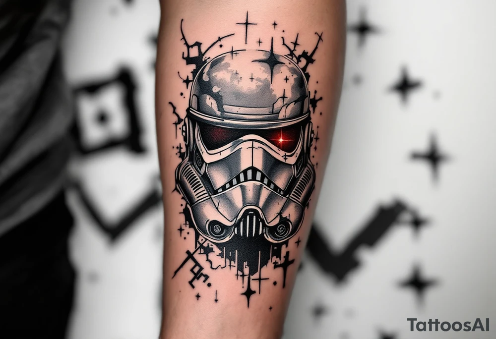 Japanese style storm trooper full body tattoo idea