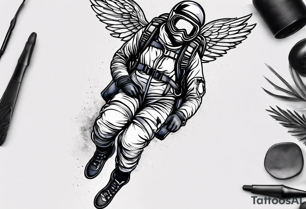 Woman skydiver tattoo idea