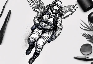 Woman skydiver tattoo idea
