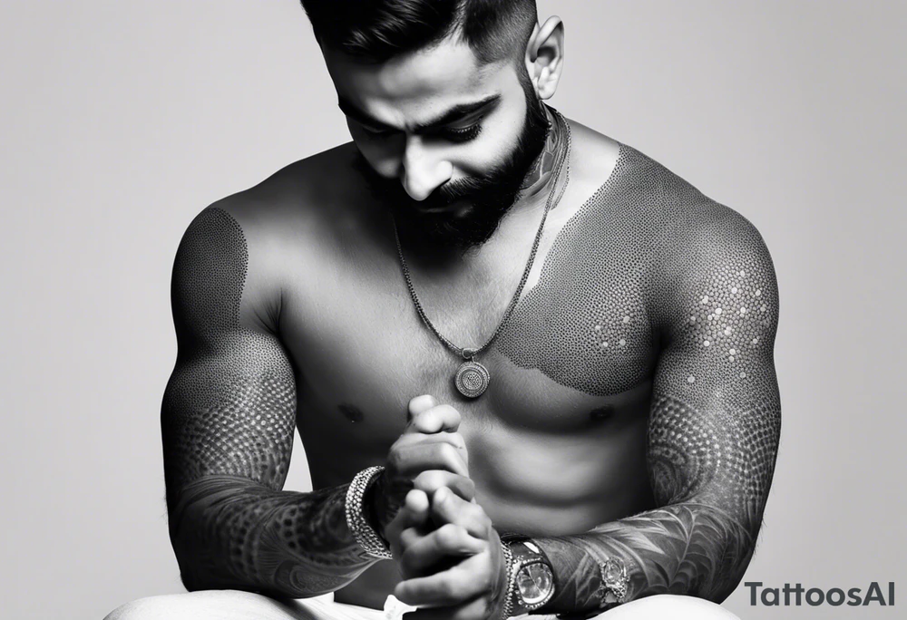 forarm, shiv bhagwan in meditation
virat Kohli arm tattoo tattoo idea