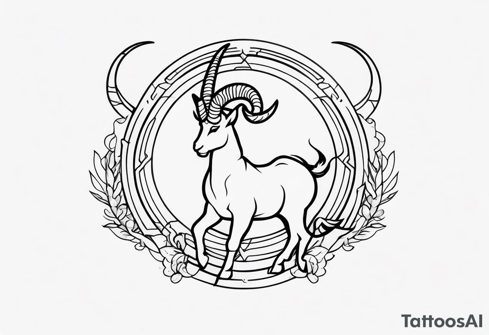 cool capricorn tattoo idea