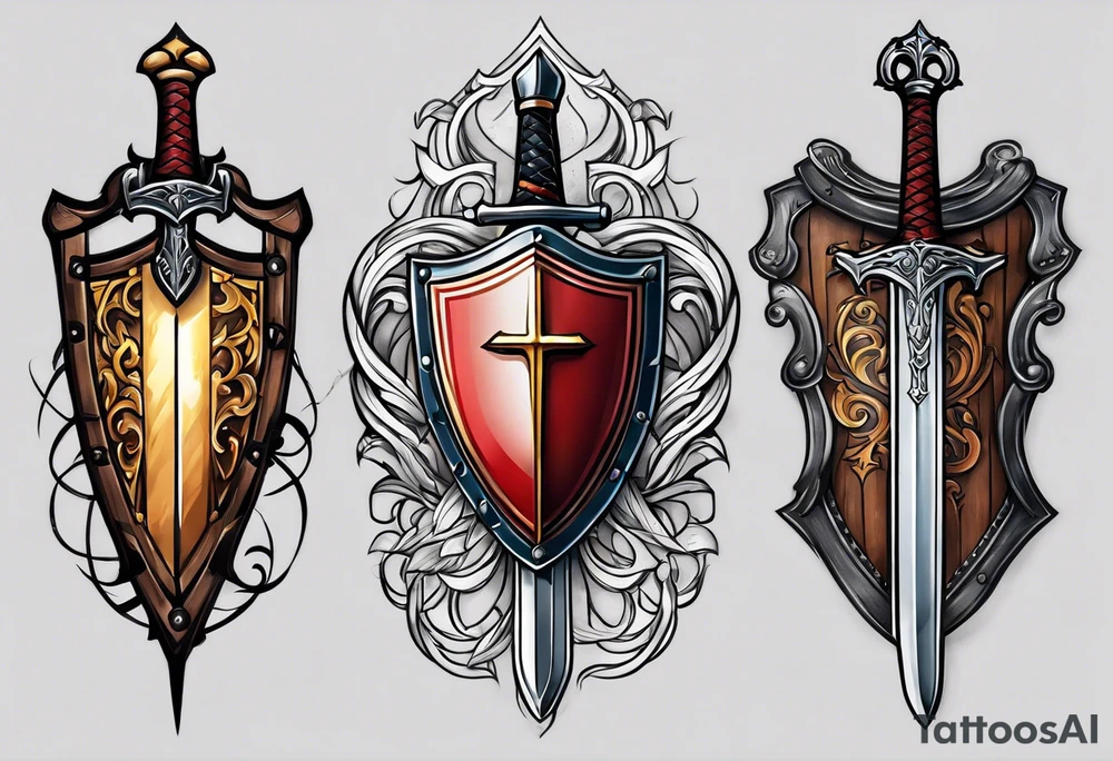 shield and sword tattoo idea
