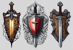 shield and sword tattoo idea