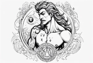 The Zodiac sign Aquarius in Human male form . tattoo idea