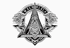 Valhalla 
 sword axe valknut dragon tattoo idea