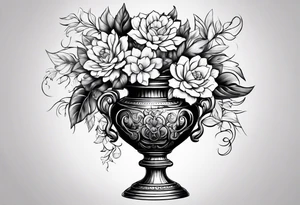drawing ancient flower vase tattoo idea