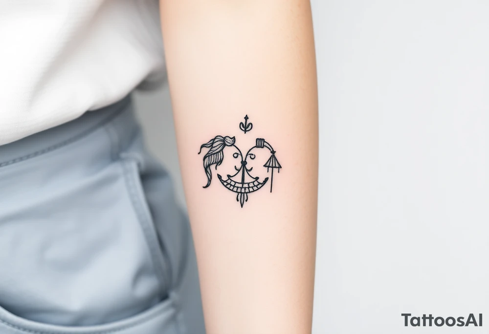 Mixing the symbol of aquarius and virgo tattoo idea
