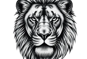 powerful majestic lion, close-up tattoo idea