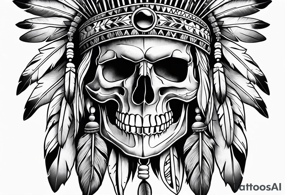Native American skull tattoo idea