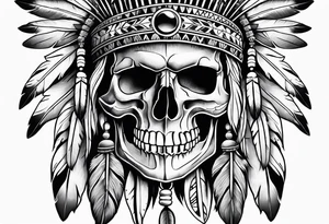 Native American skull tattoo idea