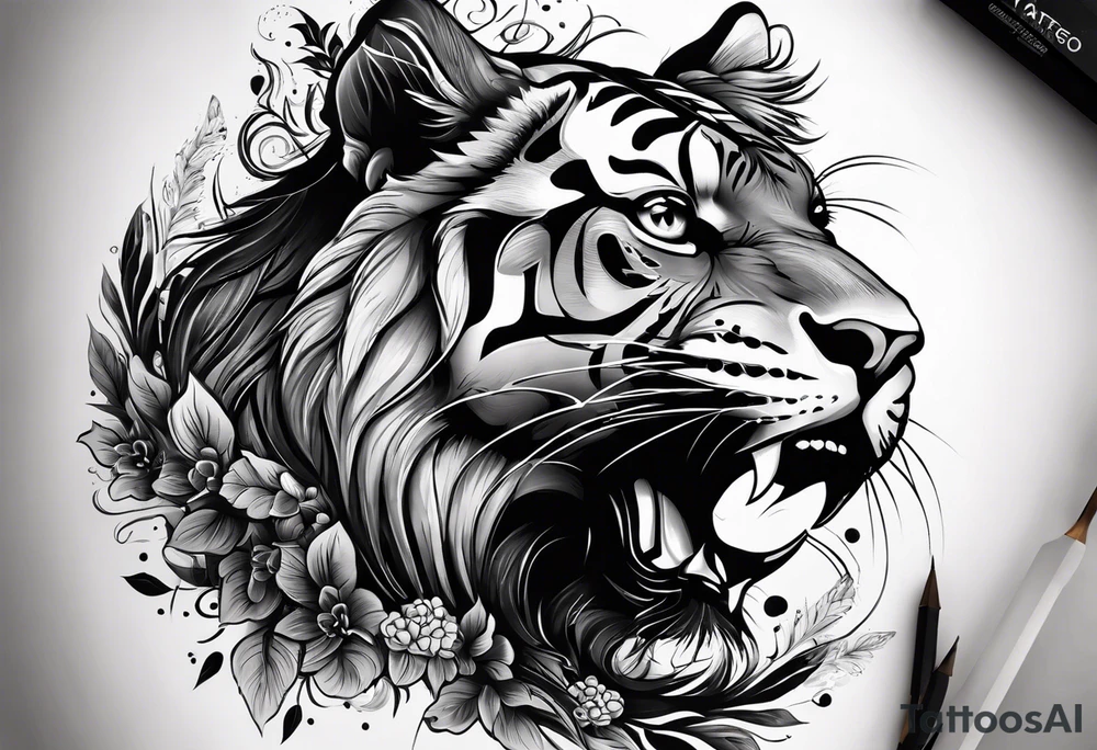чёрный кот в смешной шляпе и свитере tattoo idea