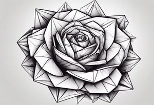 rosa origami con gambo con spine intorno tattoo idea