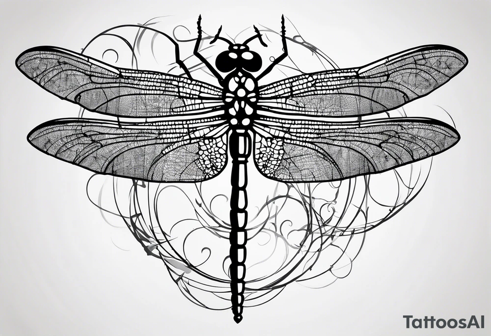 dragonfly made from barbed wire tattoo idea