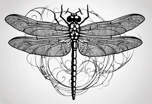 dragonfly made from barbed wire tattoo idea