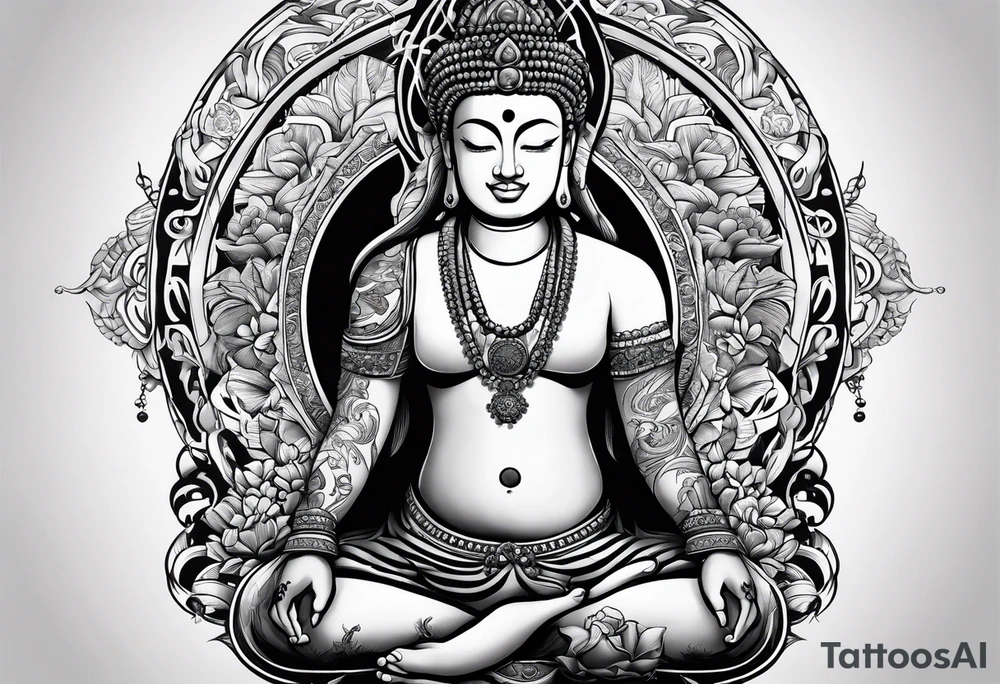 A meditating rap star tattoo idea