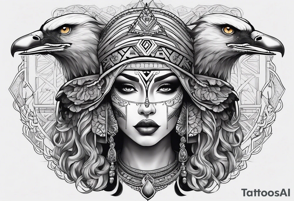 kali ma, alien goddess, valkrye, aries, pirate, divine feminine, zenza resonance, pachamama, lotus azul, blank panther, eagle, skull, 5D, nueva gaya, dna 12 tattoo idea