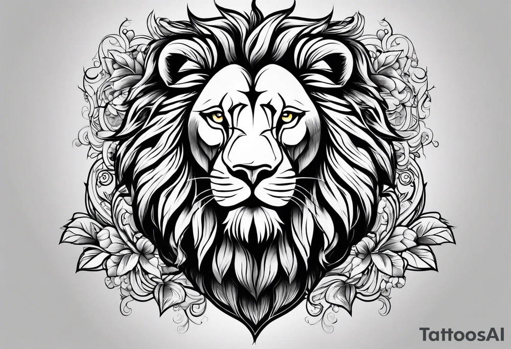 Old Russian prison style lion tattoo idea
