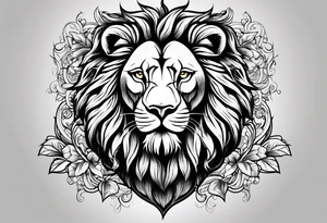 Old Russian prison style lion tattoo idea