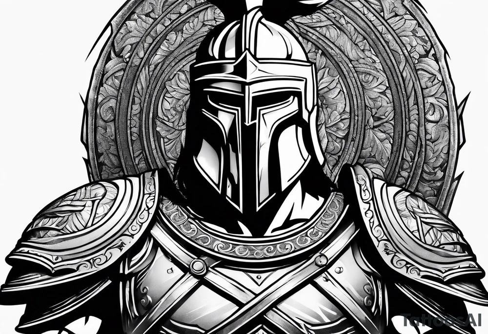 Spartan warrior with shield tattoo idea