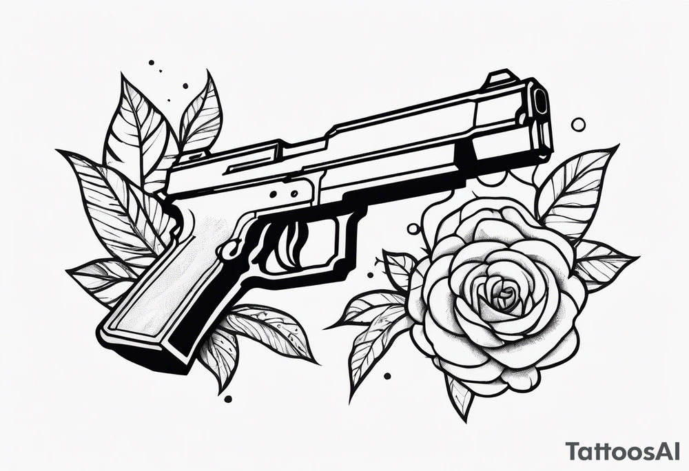 The letters AR with a pistol on each side tattoo idea