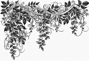 Leafy vines with chain tattoo idea