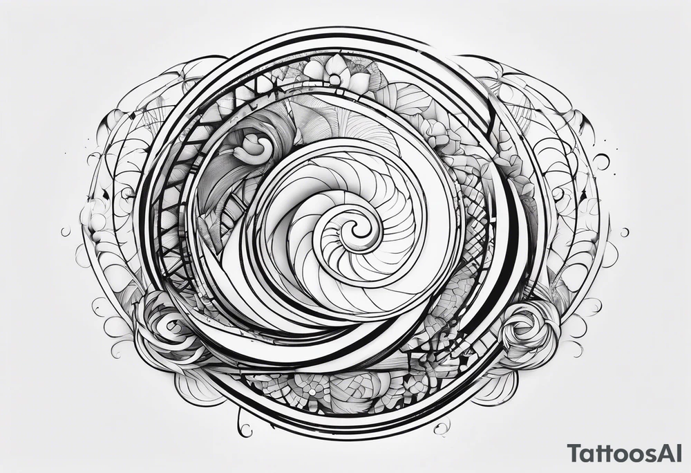 written Fibonacci numbers tattoo idea