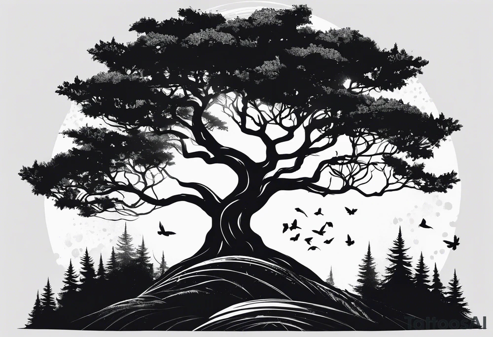 Bäume silhouette tattoo idea