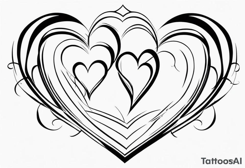 Cover up 2 hearts over lapping on back at base of neck tattoo idea