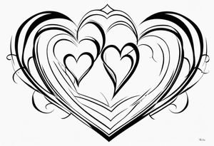 Cover up 2 hearts over lapping on back at base of neck tattoo idea