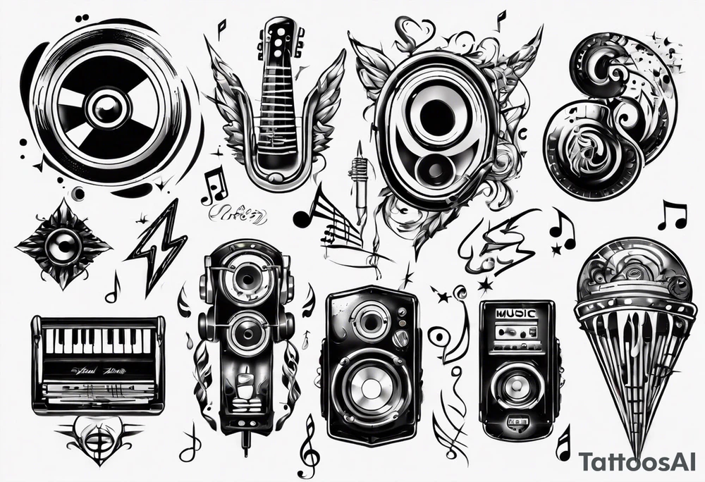 music sound tattoo idea