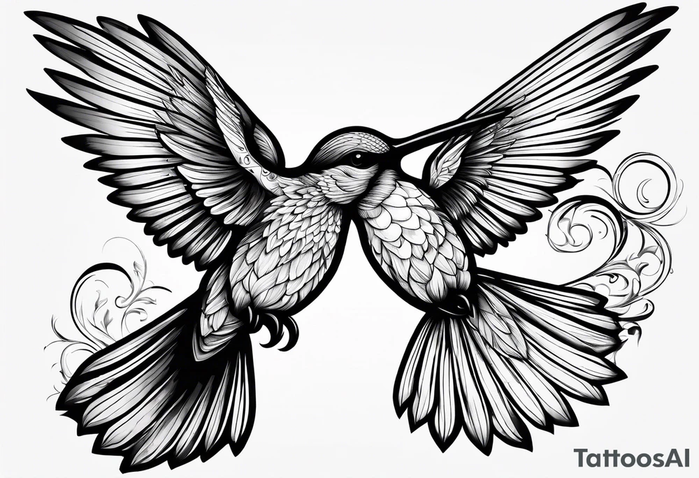 death in a shape of a humming bird tattoo idea