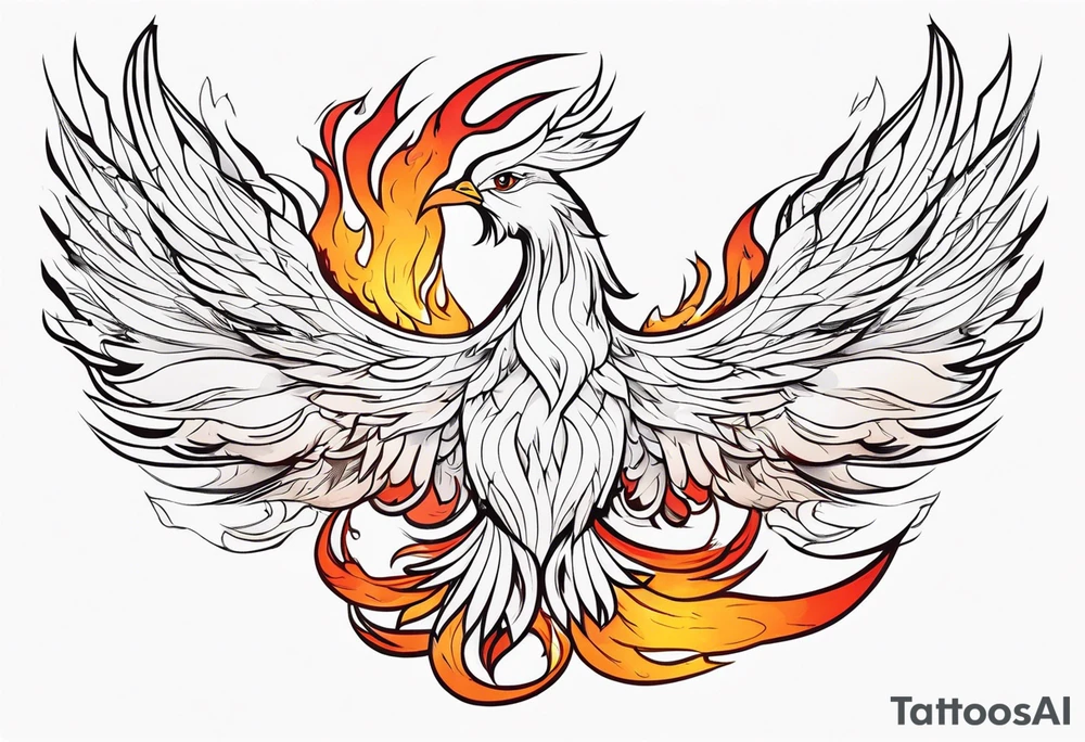 phoenix in fire tattoo idea