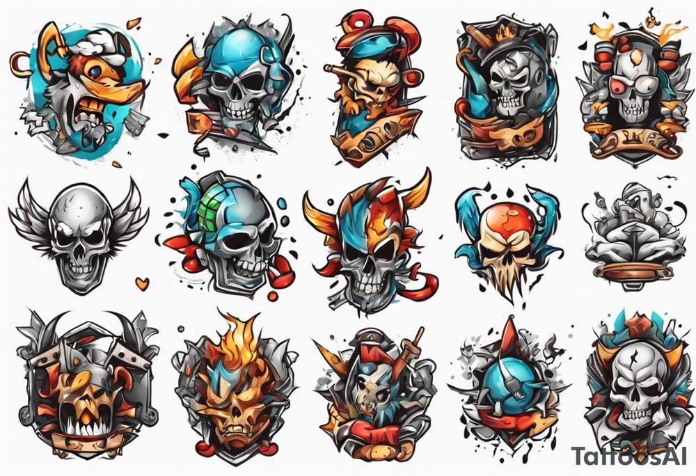 background that represents game development and designs tattoo idea