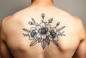 Indigenous floral 
Three, 
gratitude tattoo idea