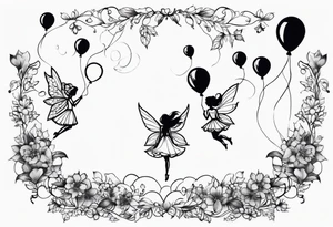 fairies with balloons tattoo idea
